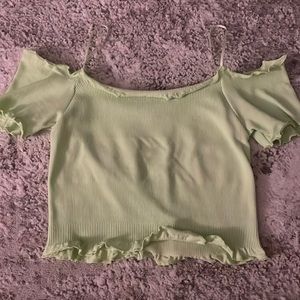 green crop top, size- xs